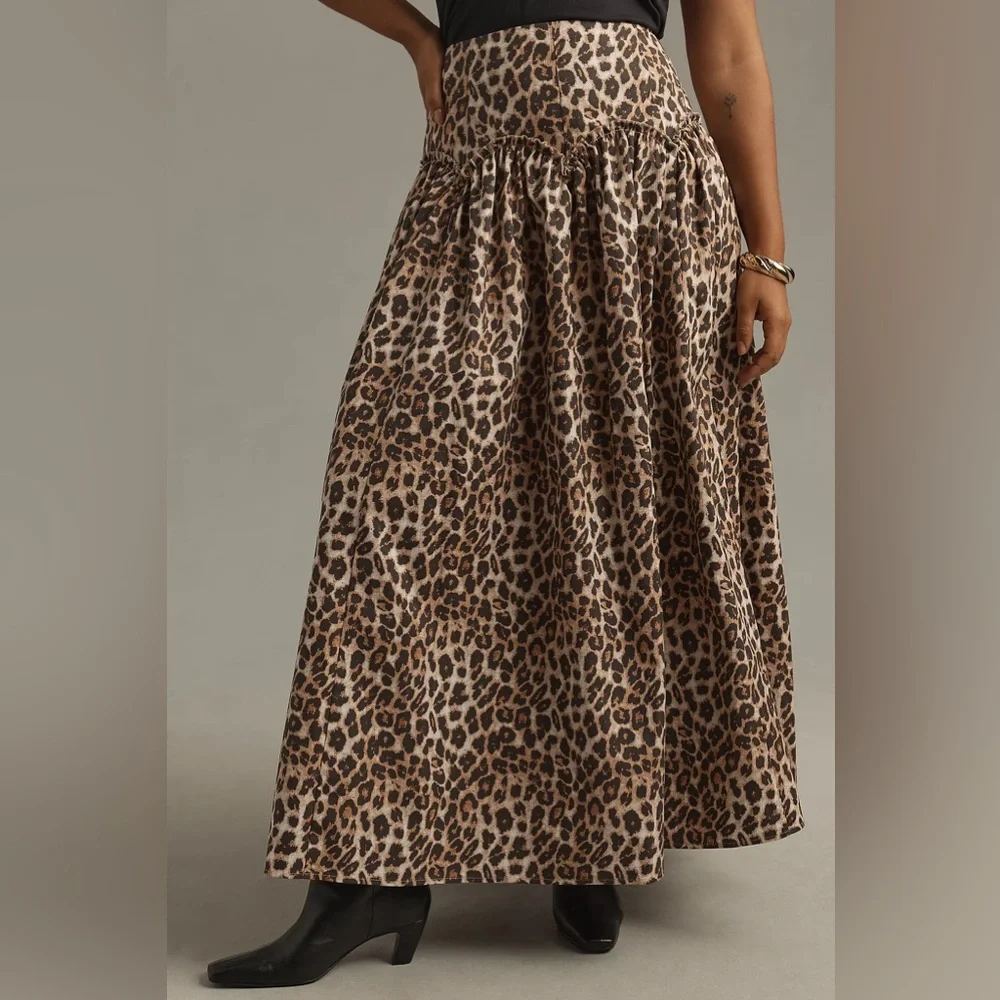 NWT! Anthropologie Mare Mare x Anthropologie Basque-Waist Maxi Skirt 🛼🦉 - Picture 6 of 11